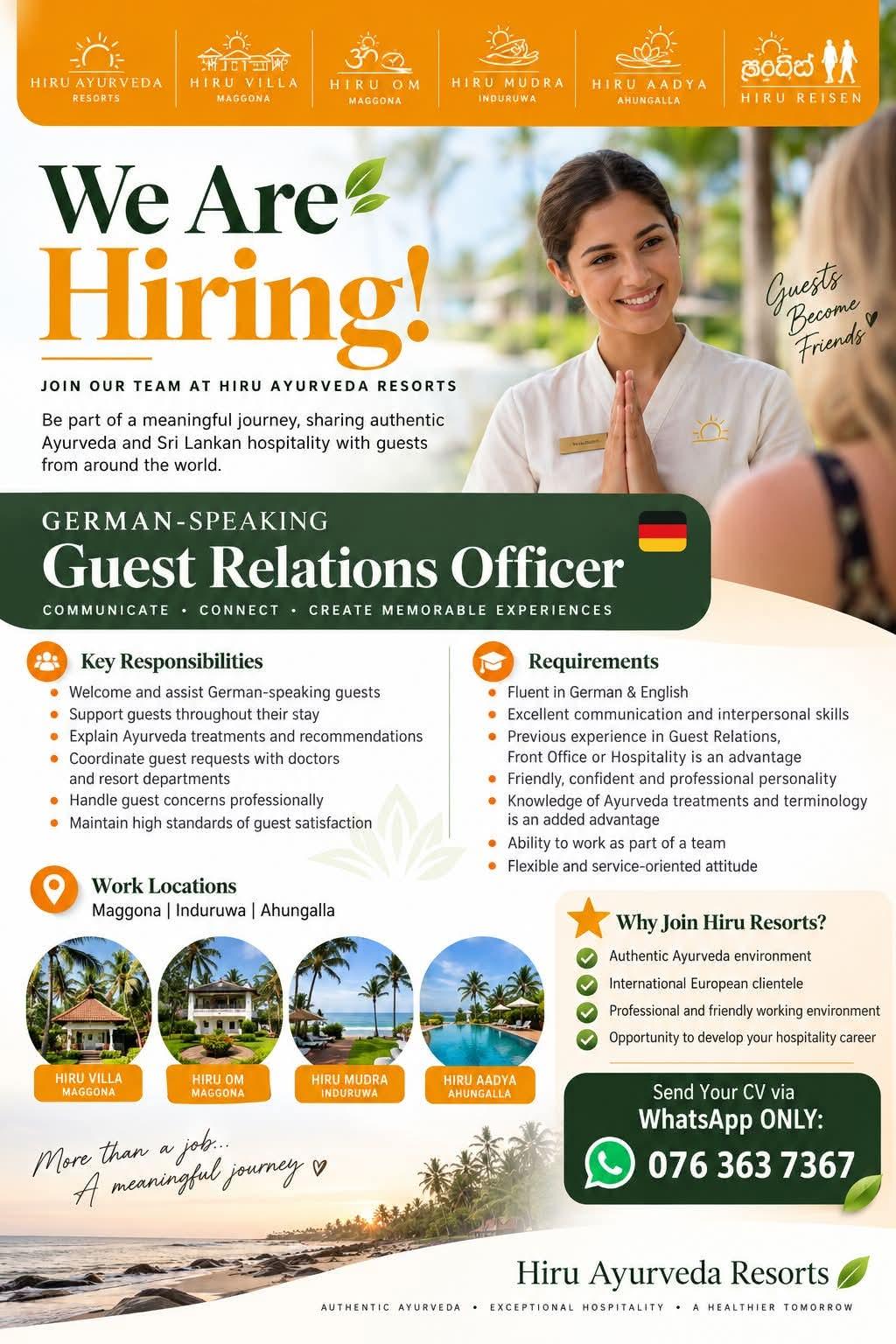 Guest Relation Officer — flyer