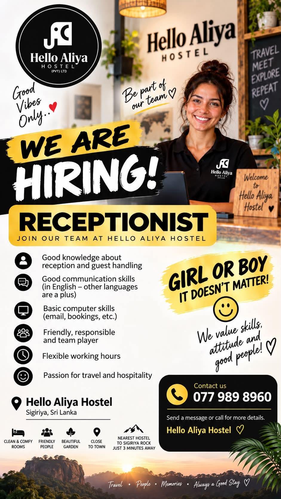 Receptionist  — flyer